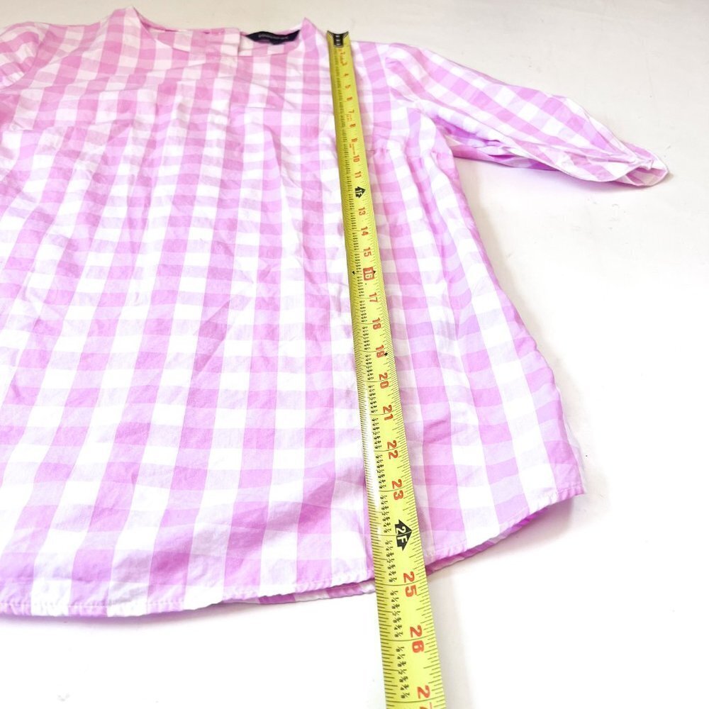 Banana Republic Pink Gingham Tie Sleeve Top Extra Small XS - Picture 7 of 8